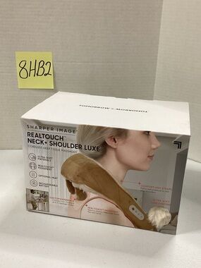 Sharper Image Realtouch Neck + Shoulder Luxe Massager in Brown